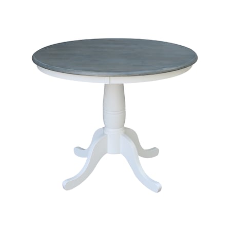 International Concepts Round 36 in Rd Top Ped Table, Dining Ht, White/Heather Gray, 36 W, 36 L, 29.1 in H, Wood K05-36RT